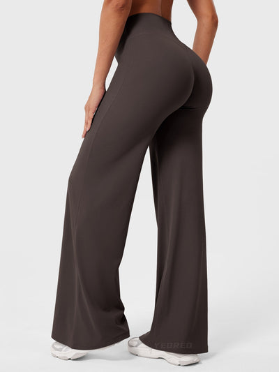 Doris | Dames zomerbroek met wijd uitlopende pijp en hoge taille