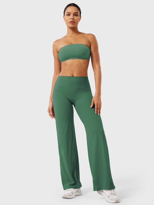 Doris | Dames zomerbroek met wijd uitlopende pijp en hoge taille