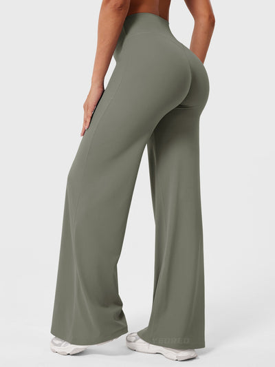 Doris | Dames zomerbroek met wijd uitlopende pijp en hoge taille