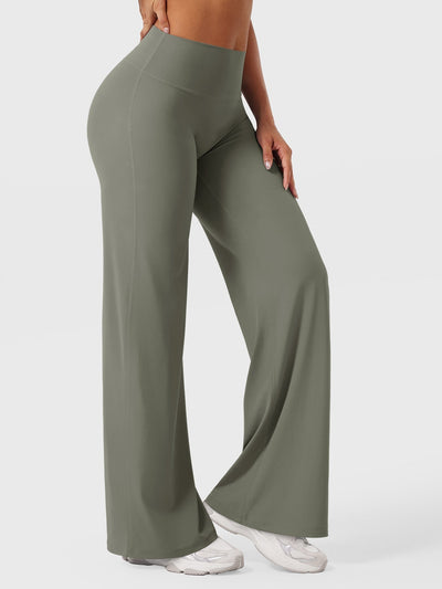 Doris | Dames zomerbroek met wijd uitlopende pijp en hoge taille