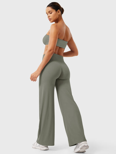 Doris | Dames zomerbroek met wijd uitlopende pijp en hoge taille