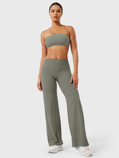 Doris | Dames zomerbroek met wijd uitlopende pijp en hoge taille