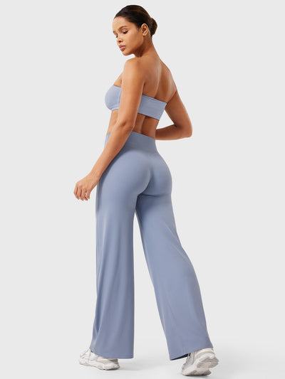 Doris | Dames zomerbroek met wijd uitlopende pijp en hoge taille