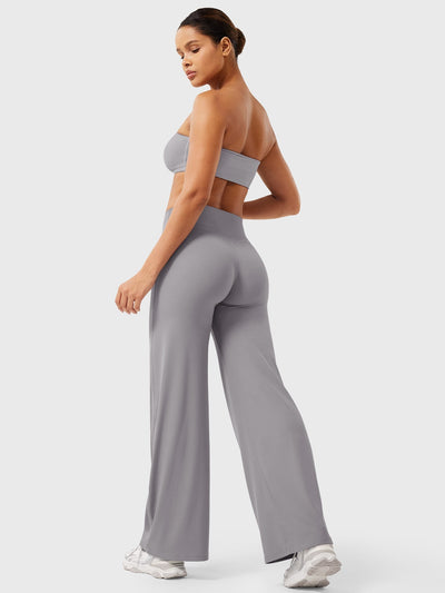 Doris | Dames zomerbroek met wijd uitlopende pijp en hoge taille