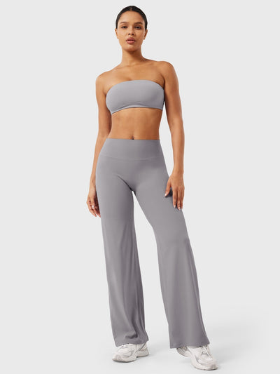 Doris | Dames zomerbroek met wijd uitlopende pijp en hoge taille