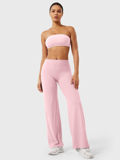 Doris | Dames zomerbroek met wijd uitlopende pijp en hoge taille