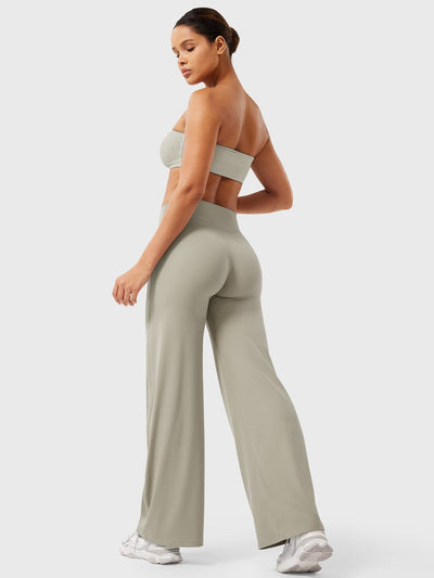 Doris | Dames zomerbroek met wijd uitlopende pijp en hoge taille