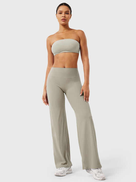 Doris | Dames zomerbroek met wijd uitlopende pijp en hoge taille