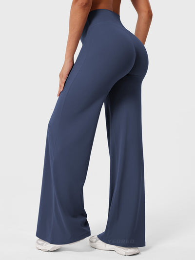 Doris | Dames zomerbroek met wijd uitlopende pijp en hoge taille