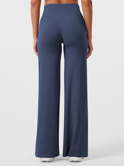 Doris | Dames zomerbroek met wijd uitlopende pijp en hoge taille