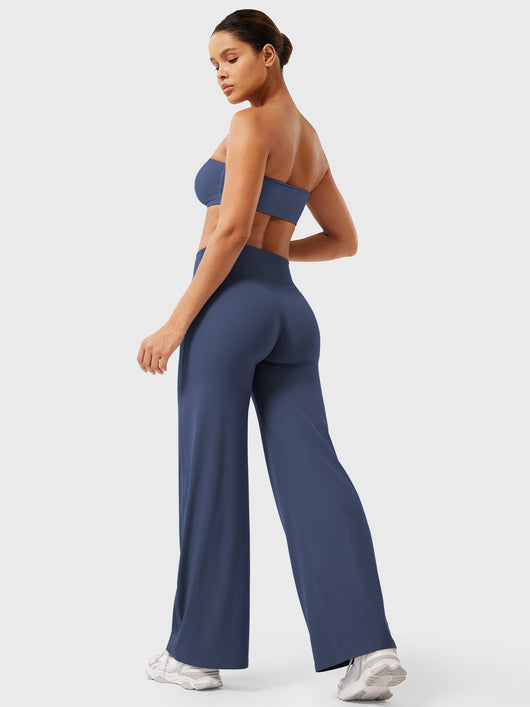 Doris | Dames zomerbroek met wijd uitlopende pijp en hoge taille