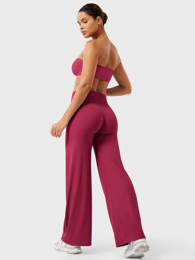 Doris | Dames zomerbroek met wijd uitlopende pijp en hoge taille