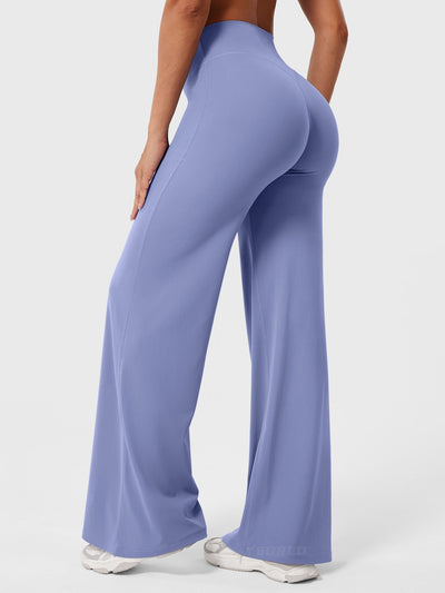Doris | Dames zomerbroek met wijd uitlopende pijp en hoge taille