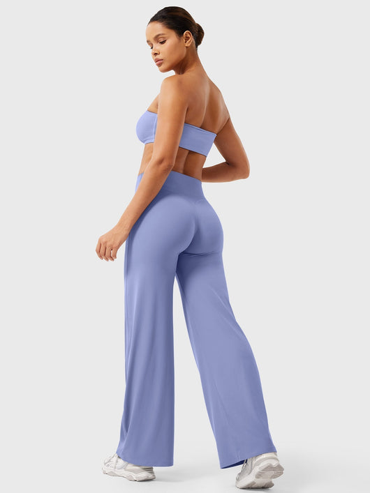 Doris | Dames zomerbroek met wijd uitlopende pijp en hoge taille