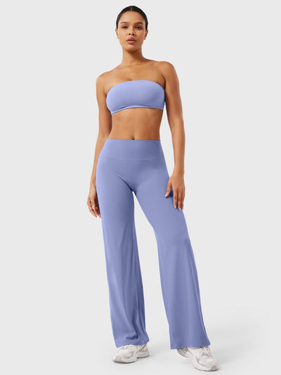 Doris | Dames zomerbroek met wijd uitlopende pijp en hoge taille