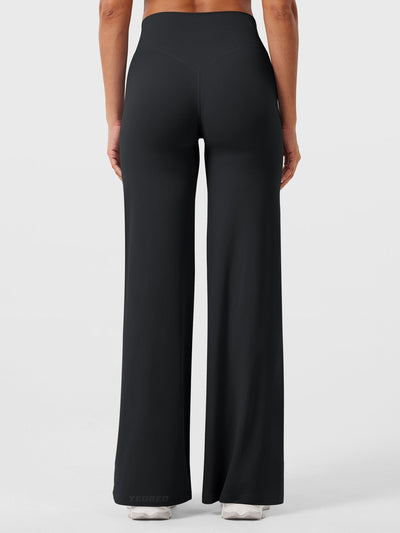 Doris | Dames zomerbroek met wijd uitlopende pijp en hoge taille