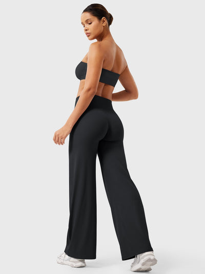 Doris | Dames zomerbroek met wijd uitlopende pijp en hoge taille
