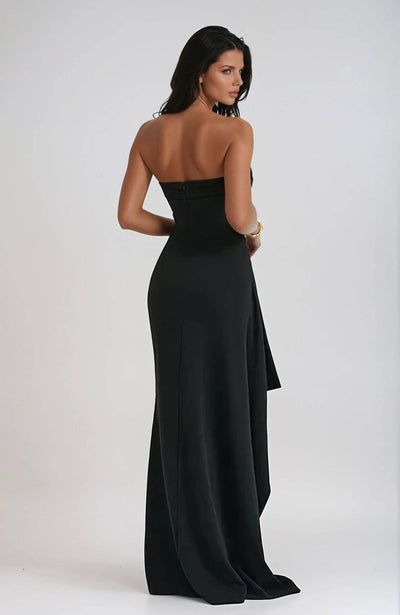 Claudia | Strapless dames maxijurk met split voor bruiloftsgasten